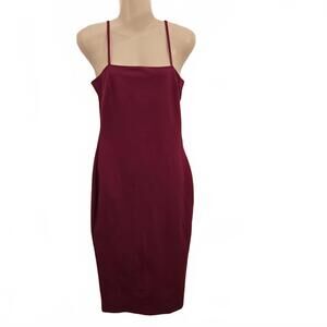 Women's‎ Burgundy Spaghetti Strap Casual Dress
